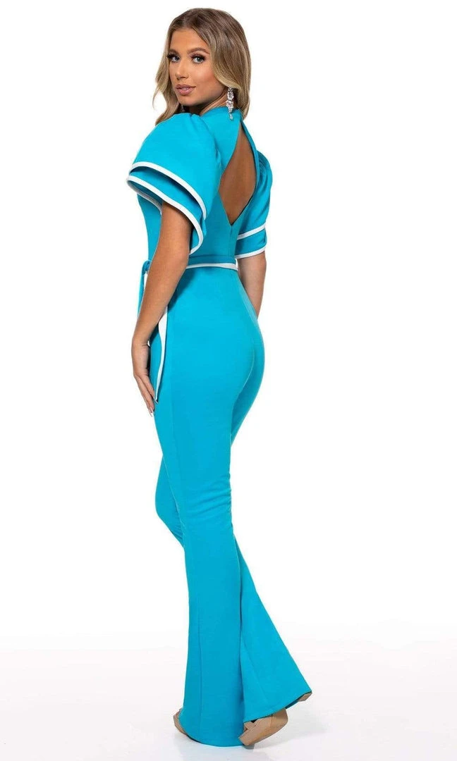 Rachel Allan - 50101 Flutter Sleeve Contrast Jumpsuit 6 Rachel Allan - 50101 Flutter Sleeve Contrast Jumpsuit