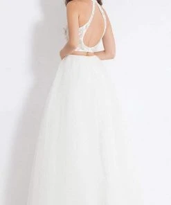 Rachel Allan - 6155 Two Piece Floral Halter Ballgown Long Dresses