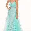 Rachel Allan - 70026 Sequined Mermaid Overskirt Gown 1 Rachel Allan - 70026 Sequined Mermaid Overskirt Gown
