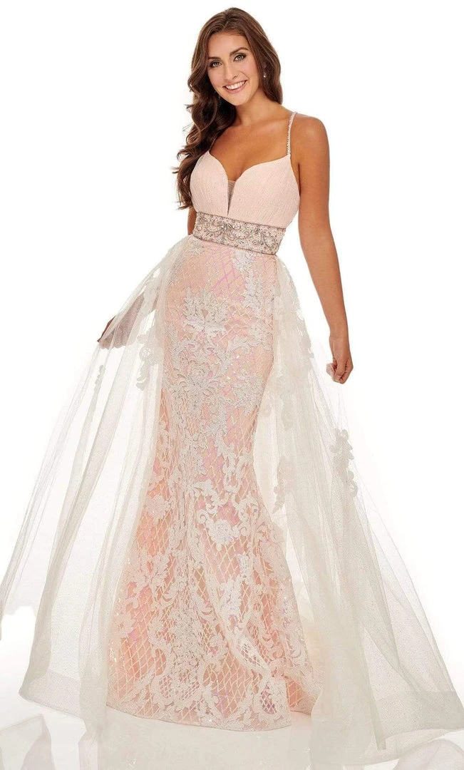 Rachel Allan - 70026 Sequined Mermaid Overskirt Gown 5 Rachel Allan - 70026 Sequined Mermaid Overskirt Gown