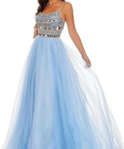 Rachel Allan - 70038 Geometric Cut Glass Tulle Dress 10 Rachel Allan - 70038 Geometric Cut Glass Tulle Dress