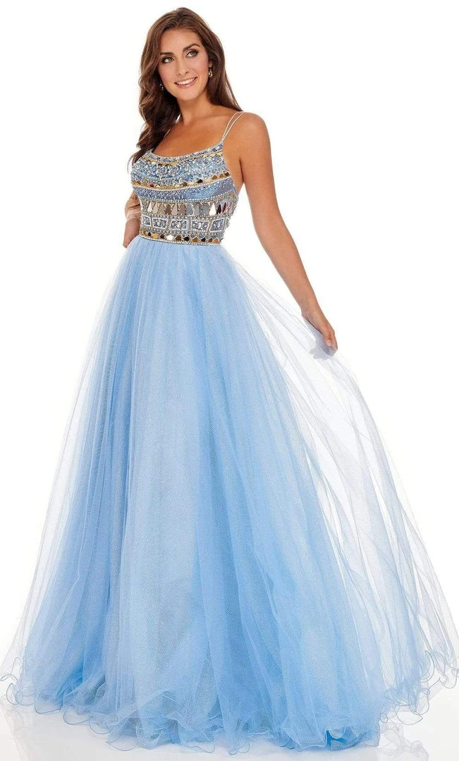 Rachel Allan - 70038 Geometric Cut Glass Tulle Dress 5 Rachel Allan - 70038 Geometric Cut Glass Tulle Dress