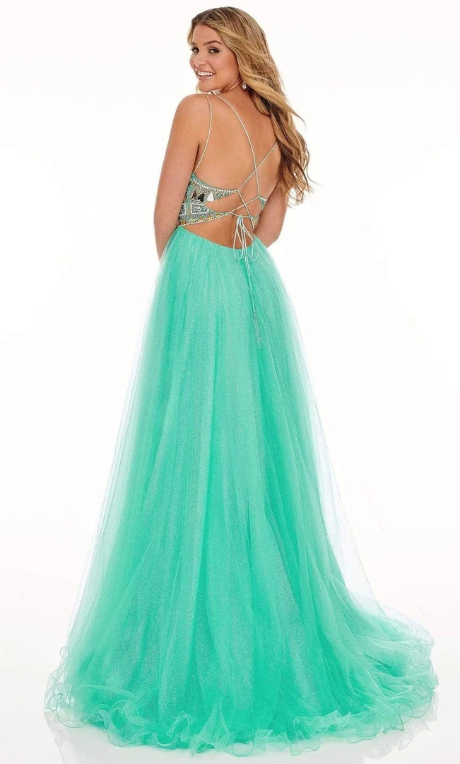 Rachel Allan - 70038 Geometric Cut Glass Tulle Dress 4 Rachel Allan - 70038 Geometric Cut Glass Tulle Dress