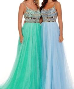 Rachel Allan - 70038 Geometric Cut Glass Tulle Dress 13 Rachel Allan - 70038 Geometric Cut Glass Tulle Dress