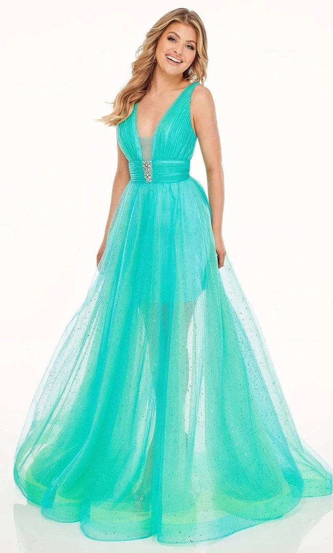 Rachel Allan - 70063 Plunging V Neck Tulle Dress 5 Rachel Allan - 70063 Plunging V Neck Tulle Dress