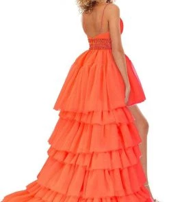 Rachel Allan - 70074 Ruffled Sweetheart High Low Dress