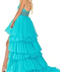 Rachel Allan - 70074 Ruffled Sweetheart High Low Dress