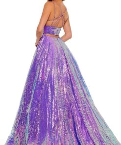 Rachel Allan - 70130 Sequined Strappy Back Gown 15 Rachel Allan - 70130 Sequined Strappy Back Gown