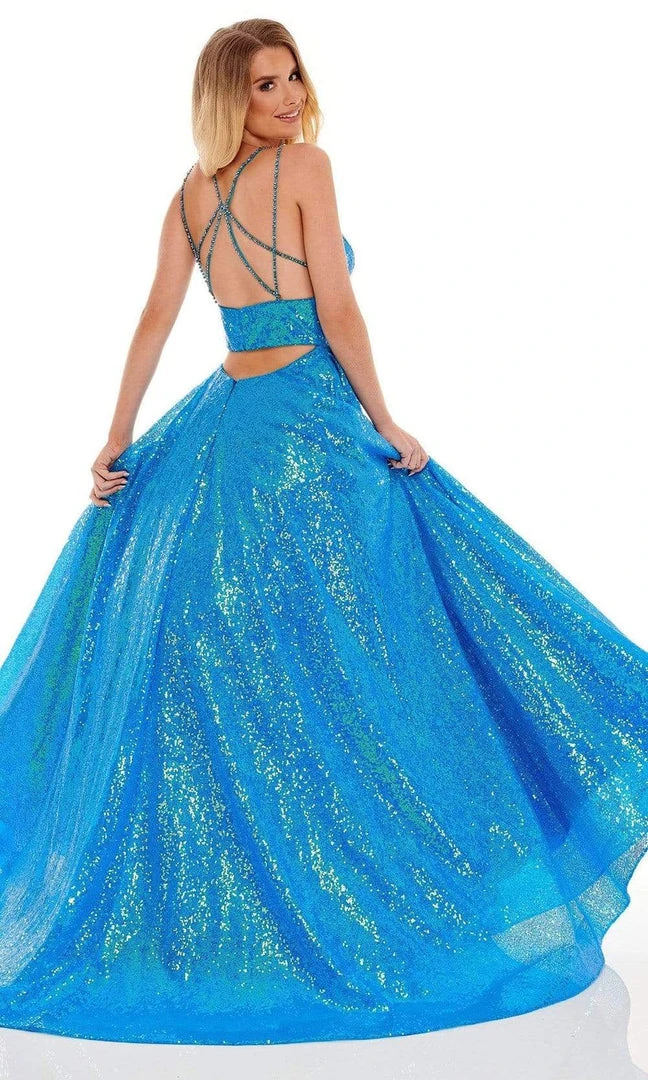 Rachel Allan - 70130 Sequined Strappy Back Gown 6 Rachel Allan - 70130 Sequined Strappy Back Gown