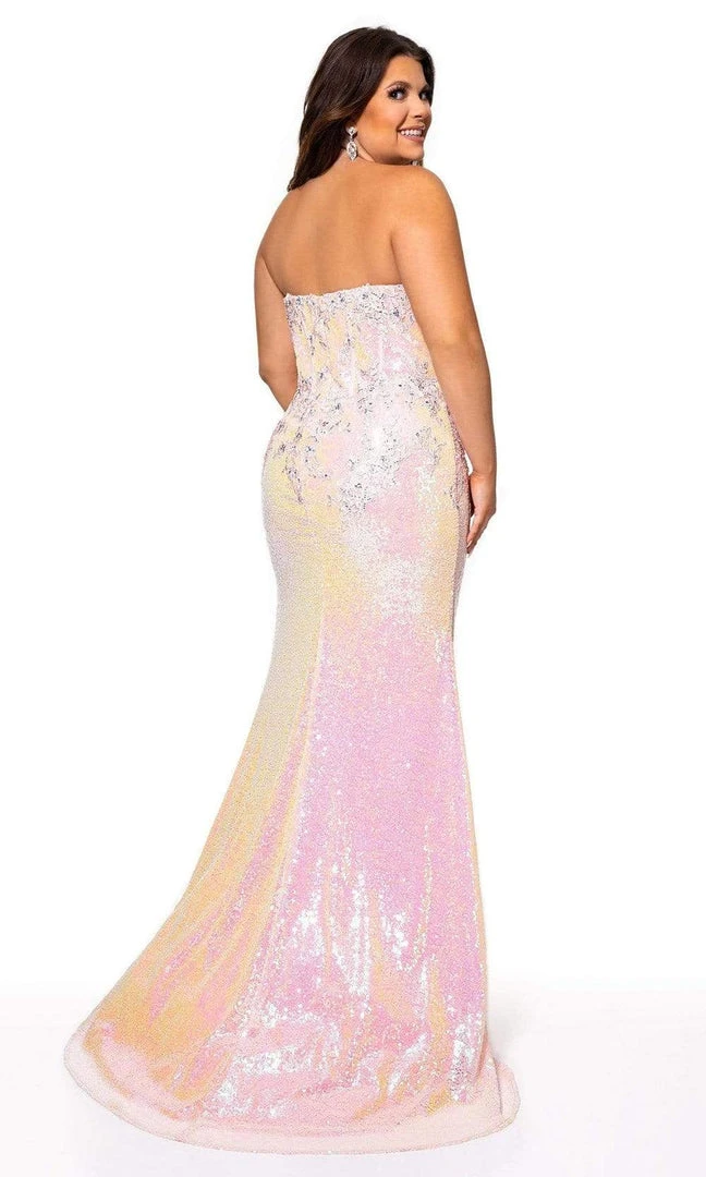 Rachel Allan - 70132W Semi-Sweetheart Floral Appliqued Dress 4 Rachel Allan - 70132W Semi-Sweetheart Floral Appliqued Dress