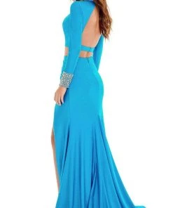 Rachel Allan - 70138 High Neck Trumpet Evening Dress