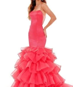 Rachel Allan - 70142 Strapless Sweetheart Tiered Gown