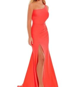 Rachel Allan - 70153 Asymmetrical Cutout Gown With Slit