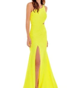 Rachel Allan - 70153 Asymmetrical Cutout Gown With Slit