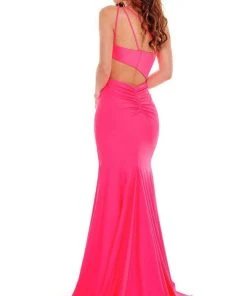 Rachel Allan - 70153 Asymmetrical Cutout Gown With Slit