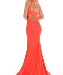 Rachel Allan - 70153 Asymmetrical Cutout Gown With Slit