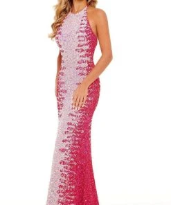 Rachel Allan - 70162 Halter Trumpet Evening Dress