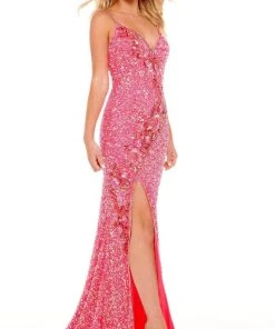 Rachel Allan - 70163 V-Neck Fully Beaded Dress