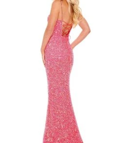 Rachel Allan - 70163 V-Neck Fully Beaded Dress