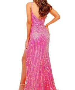 Rachel Allan - 70166 Sequin High Slit Gown
