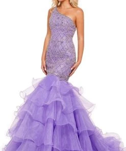 Rachel Allan - 70176 One Shoulder Fully Beaded Dress