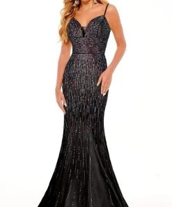 Rachel Allan - 70181 Beaded Ladder Strap Gown