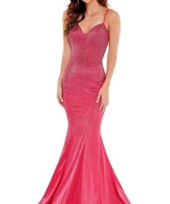 Rachel Allan - 70181 Beaded Ladder Strap Gown