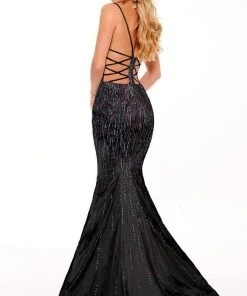 Rachel Allan - 70181 Beaded Ladder Strap Gown