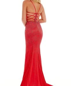 Rachel Allan - 70181 Beaded Ladder Strap Gown