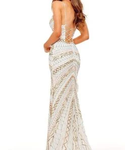 Rachel Allan - 70183 Beaded Lace Up Style Gown 19 Rachel Allan - 70183 Beaded Lace Up Style Gown