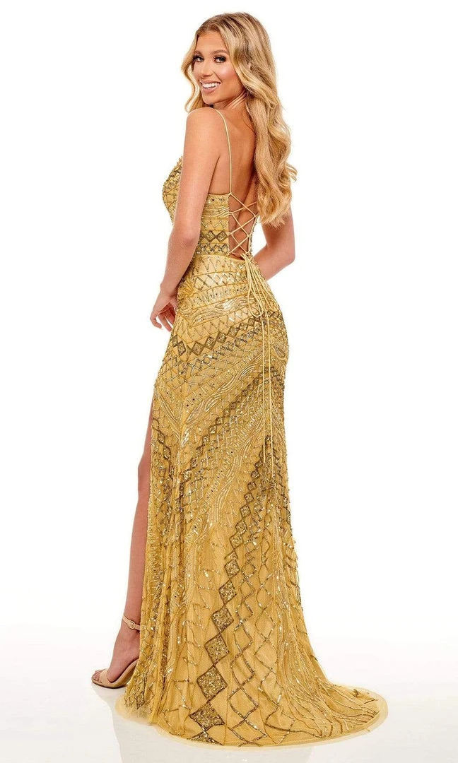 Rachel Allan - 70183 Beaded Lace Up Style Gown 4 Rachel Allan - 70183 Beaded Lace Up Style Gown