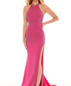 Rachel Allan - 70185 Beaded High Halter Gown