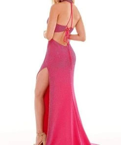 Rachel Allan - 70185 Beaded High Halter Gown