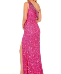 Rachel Allan - 70198 One Shoulder Fringed Gown