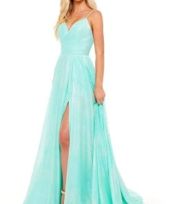 Rachel Allan - 70200 V-Neck A-Line Evening Gown