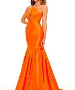 Rachel Allan - 70240 Halter Strap Cutout Mermaid Gown