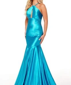 Rachel Allan - 70240 Halter Strap Cutout Mermaid Gown