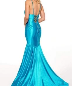 Rachel Allan - 70240 Halter Strap Cutout Mermaid Gown