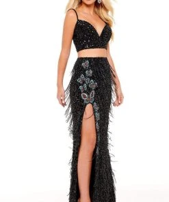 Rachel Allan - 70258 Two-Piece Butterfly Motif Gown