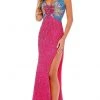Rachel Allan - 70262 V-Neck Sequin Evening Dress 1 Rachel Allan - 70262 V-Neck Sequin Evening Dress
