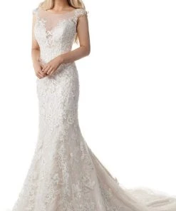 Rachel Allan - M772 Illusion Yoke Embellished Lace Mermaid Bridal Gown