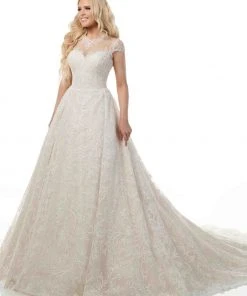 Rachel Allan - M777 Allover Embroidered Tulle Ballgown Wedding Dress