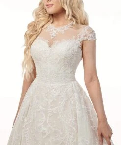 Rachel Allan - M777 Allover Embroidered Tulle Ballgown Wedding Dress