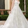 Rachel Allan - M788 V Neck Glittered A-line Bridal Dress