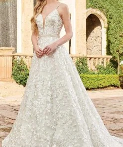 Rachel Allan - M793 Floral Embroidered A-line Bridal Gown