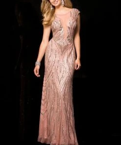 Scala - 48689 Fitted Encrusted Prom Dress