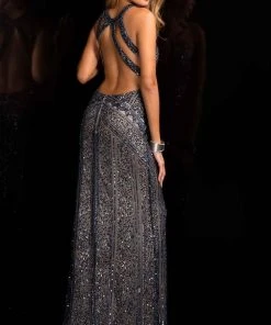 Scala - 48696 Illusion Neckline Sequin Prom Dress