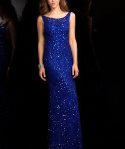Scala - 48700 Low Back Sequin Prom Dress