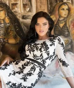 Scala - 48760 Beaded Fitted Cocktail Dress