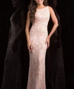 Scala - 48784 Sequin Bateau Sheath Dress 8 Scala - 48784 Sequin Bateau Sheath Dress